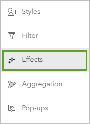 Efectos en la barra de herramientas Configuración