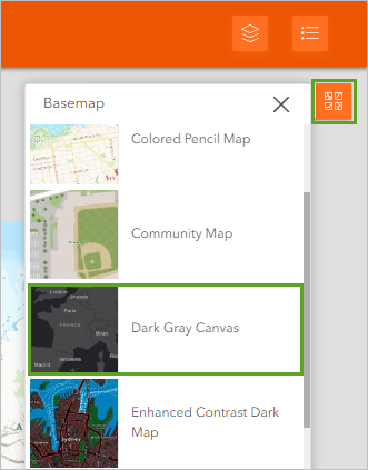 Mapa base Lona gris oscuro