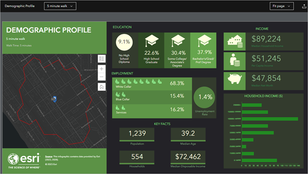 Infografía con perfil demográfico