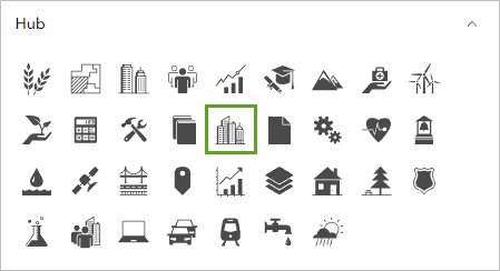 Icono de ciudad en el grupo Hub