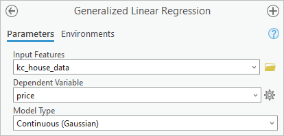 Parámetros de Regresión lineal generalizada