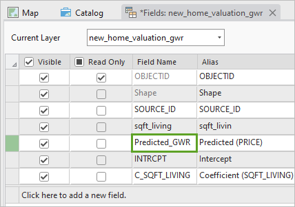 Nombre de campo actualizado a Predicted_GWR