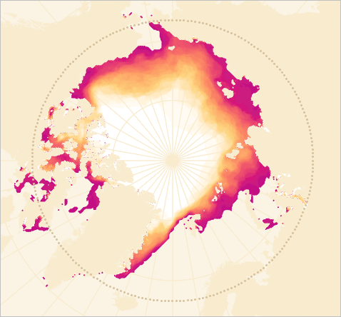 Mapa con esquema de color rosa, naranja y blanco