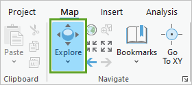 Explorar en el grupo Navegar de la pestaña Mapa