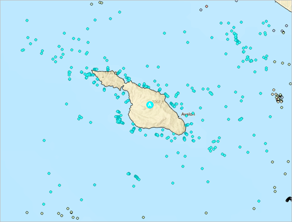 Los puntos seleccionados se resaltan en el mapa.