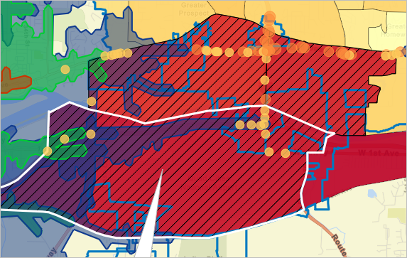 Tres sitios adecuados en el mapa