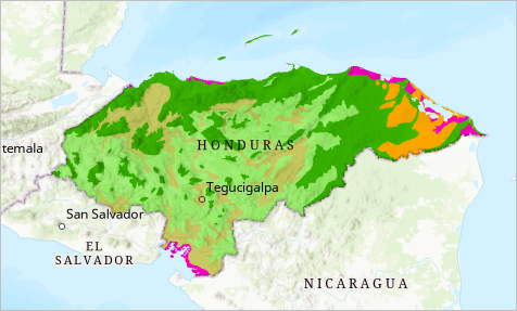 Ecorregiones recortadas a Honduras