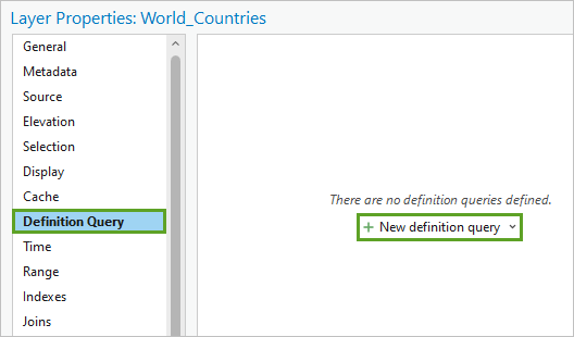 Botón Nueva consulta de definición