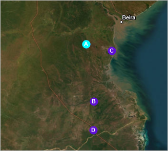 Ubicaciones candidatas para Sofala en el mapa