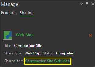 Vínculo de elemento compartido al mapa web