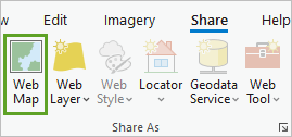 Mapa web en el grupo Compartir como de la pestaña Compartir