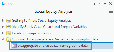 Desagregar y visualizar datos demográficos en el panel Tareas