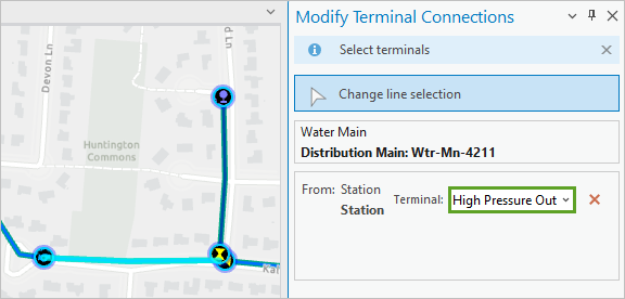 Terminal establecido en Alta presión de salida