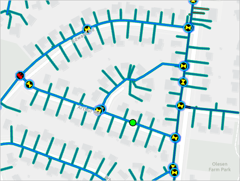 Ubicación del punto de inicio en Arthur Rd