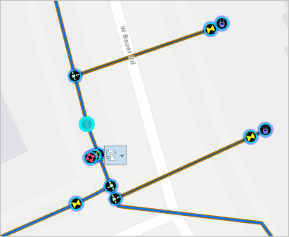 Entidad de punto seleccionada en el mapa