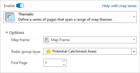 Opciones de serie de mapas