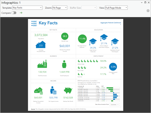 Ventana infográfica con una infografía de Datos clave