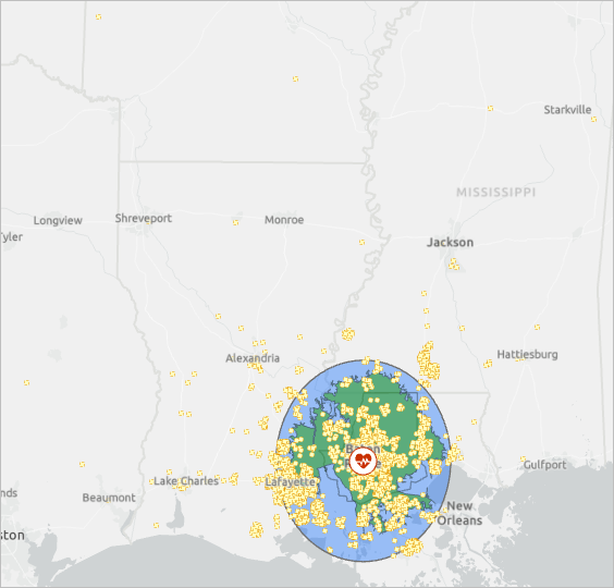 Mapa que muestra datos de los pacientes