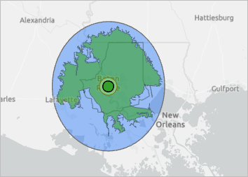 Mapa que muestra la captación del análisis de red