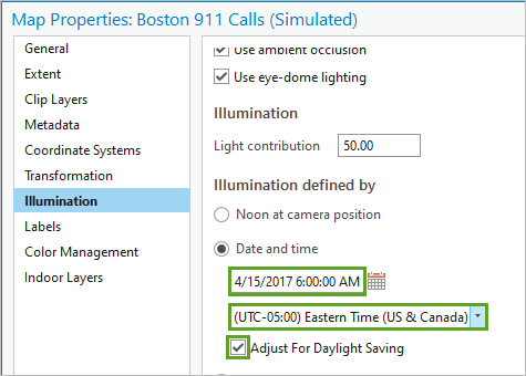 Iluminación definida por la configuración