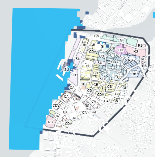 Plan de zonificación visualizado en vista