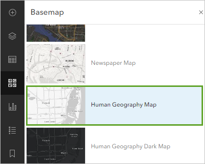 Human Geography Map en el panel Mapa base