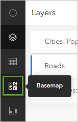 Botón Mapa base en la barra de herramientas Contenido