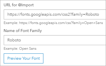 Dirección URL y nombre de la fuente