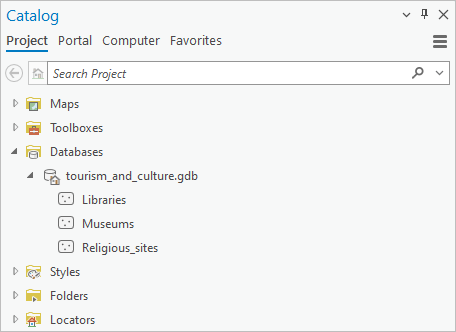 Geodatabase predeterminada