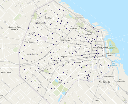 Mapa predeterminado de los lugares religiosos de Buenos Aires