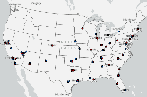 Mapa predeterminado de los Estados Unidos