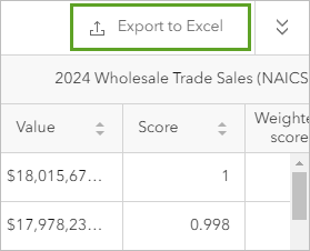 Opción Exportar a Excel