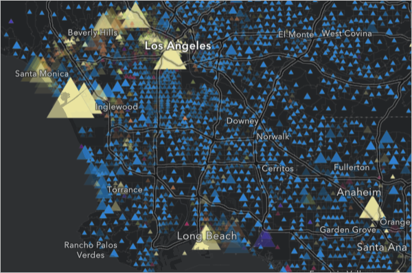 Mapa centrado en Los Ángeles