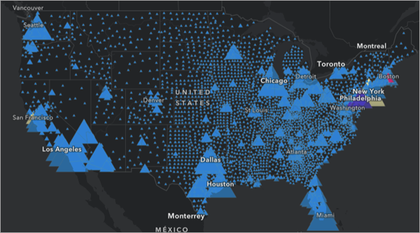 Mapa que muestra Estados Unidos