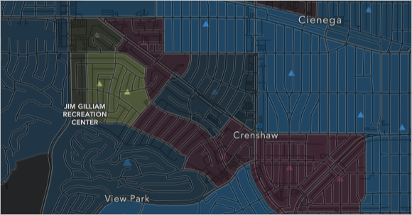 Mapa ampliado para mostrar la red de calles