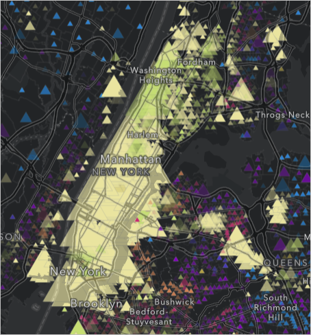 Mapa centrado en Nueva York