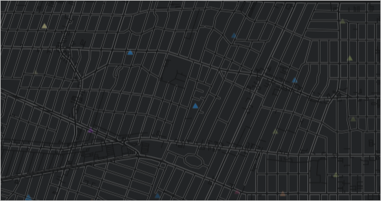 Mapa con símbolos dispersos