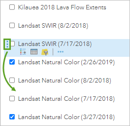 Arrastre Landsat SWIR (7/17/2018) hacia abajo.