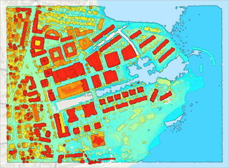 Dataset LAS de Tuborg Havn en el mapa