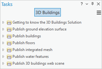 Tarea de 3D Buildings en el panel Tarea