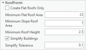 Parámetros RoofForm