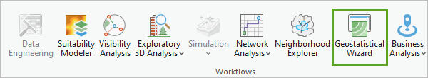 Botón Geostatistical Wizard en la pestaña Apariencia de la cinta