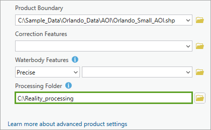 Parámetro Carpeta de procesamiento