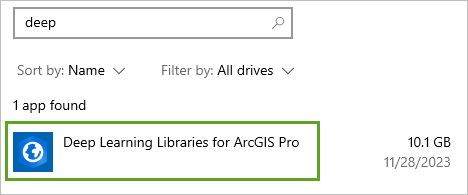 Nombre de aplicación Bibliotecas de aprendizaje profundo de ArcGIS Pro