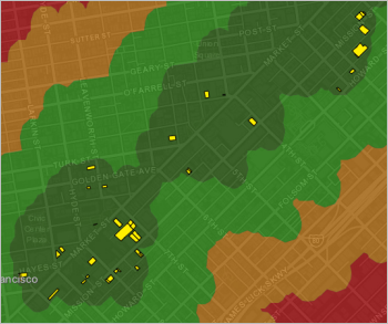 Emplazamientos importados en el mapa