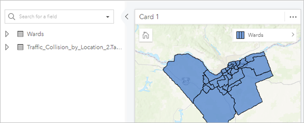 Libro de trabajo con dos datasets y una tarjeta de mapa