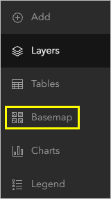 Botón Mapa base en la barra de herramientas Contenido