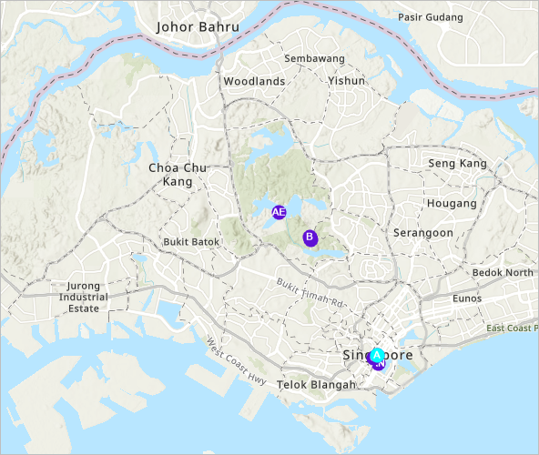 Mapa predeterminado de Singapur