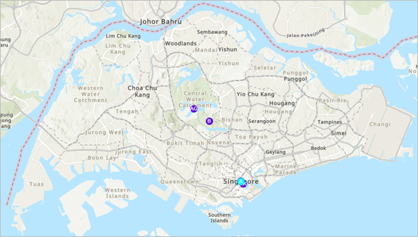 Mapa predeterminado de Singapur