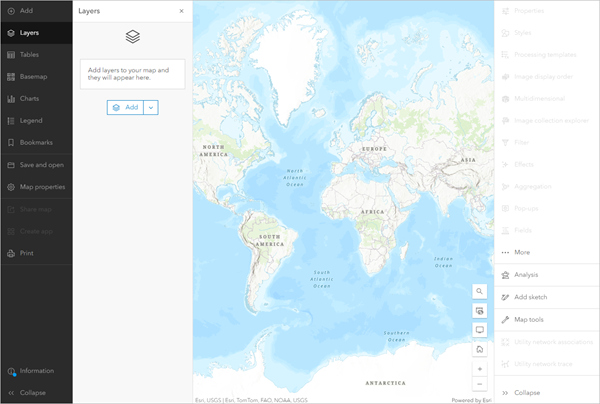 El mapa se abre en Map Viewer